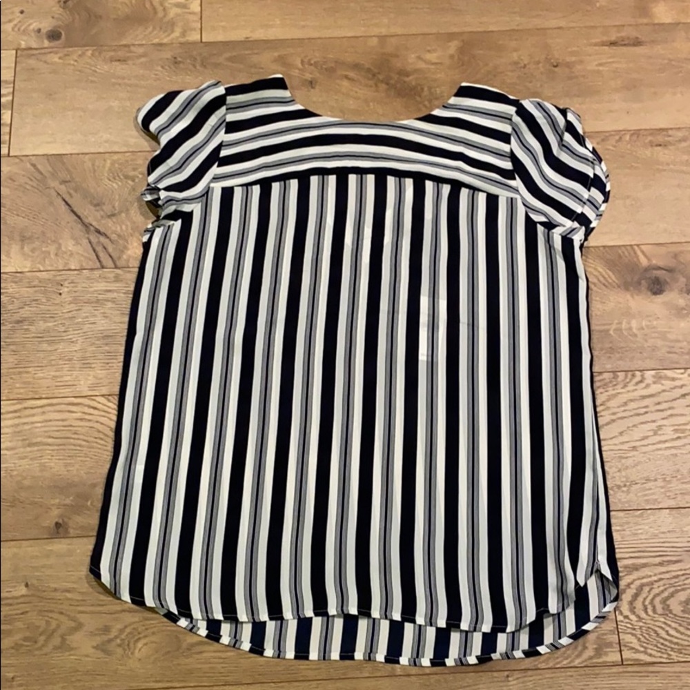 Stylish black and while striped Loft top